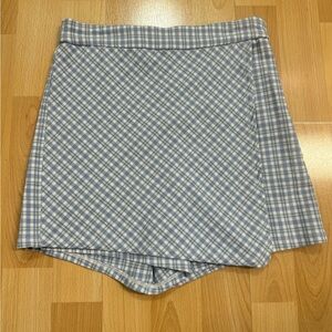 Garage Light Blue Checkered Skort